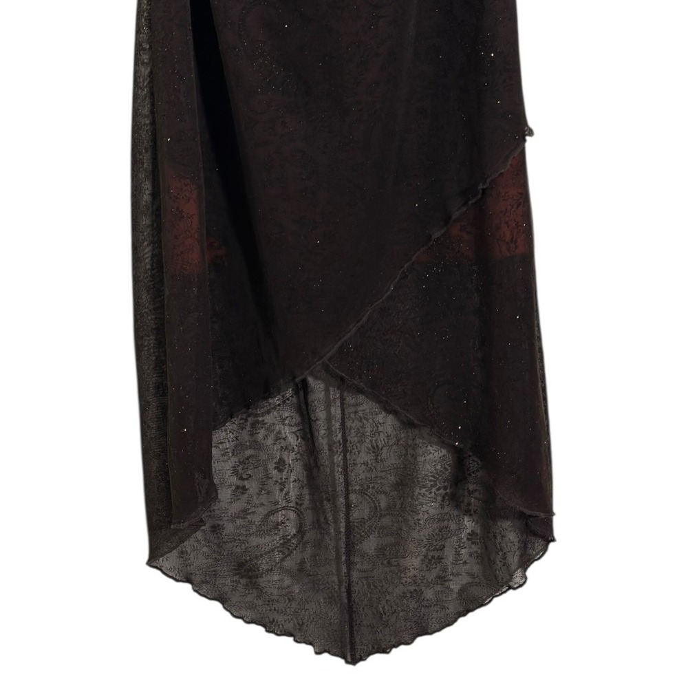 Silhouette Vintage Halter Neck Paisley Sparkle Hi Low Midi Dress Women's Size M - Picture 5 of 7